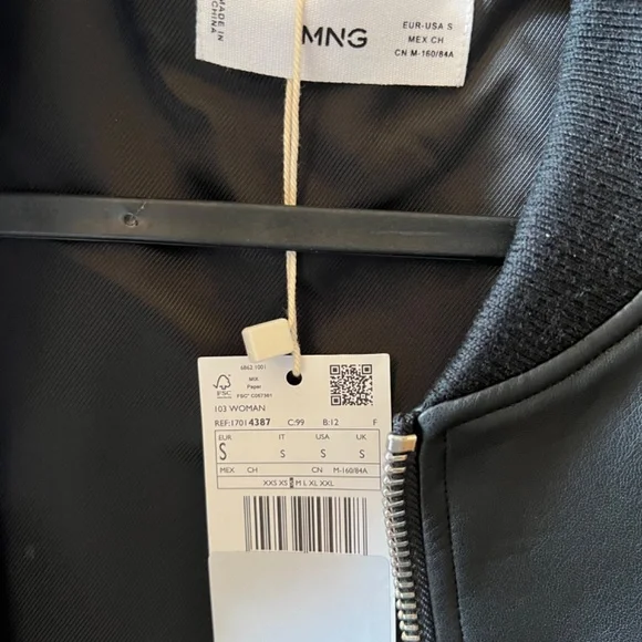 Mango Leather-effect bomber jacket - Picture 4 of 4